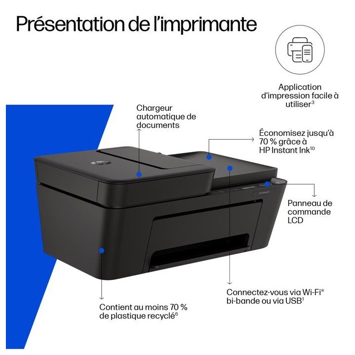 Imprimante tout-en-un HP DeskJet 4330 jet d'encre couleur - 3 mois d'Instant ink inclus avec HP+ Imprimante tout-en-un HP DeskJet 4330 jet d'encre couleur - 3 mois d'Instant ink inclus avec HP+