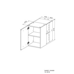 Meuble haut 1 porte OSLO - Blanc - L 60 x P 36 x H 58 cm