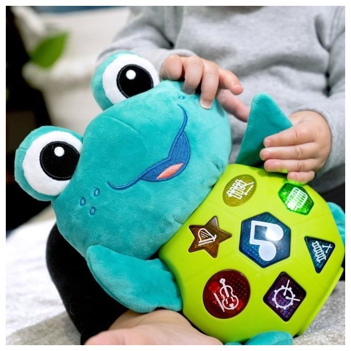 BABY EINSTEIN NEPTUNE la tortue Peluche jouet d'éveil musical,Cadeau Noel bébé, musique, couleurs 6M+