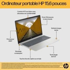 PC Portable HP 15-fc0013nf- Windows 11 - 15,6 FHD IPS - Ryzen 7 7730U