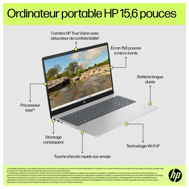 PC Portable HP 15-fd0142nf - Windows 11 - 15,6 FHD IPS - Core 5 120U - RAM 16Go - Stockage 512Go SSD - AZERTY PC Portable HP 15-fd0142nf - Windows 11 - 15,6 FHD IPS - Core 5 120U - RAM 16Go - Stockage 512Go SSD - AZERTY