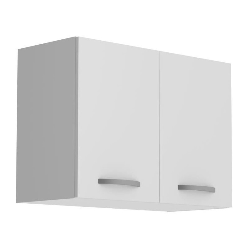 OSLO Meuble haut 2 portes - Blanc - L 80 x P 36 x H 58 cm OSLO Meuble haut 2 portes - Blanc - L 80 x P 36 x H 58 cm