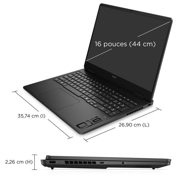 PC Portable Gamer HP OMEN 16-an0030nf - Sans Windows - 16 2K IPS 144Hz - RTX 5050 - Core Ultra 5 225H - 16Go - 512Go SSD - AZERT PC Portable Gamer HP OMEN 16-an0030nf - Sans Windows - 16 2K IPS 144Hz - RTX 5050 - Core Ultra 5 225H - 16Go - 512Go SSD - AZERT