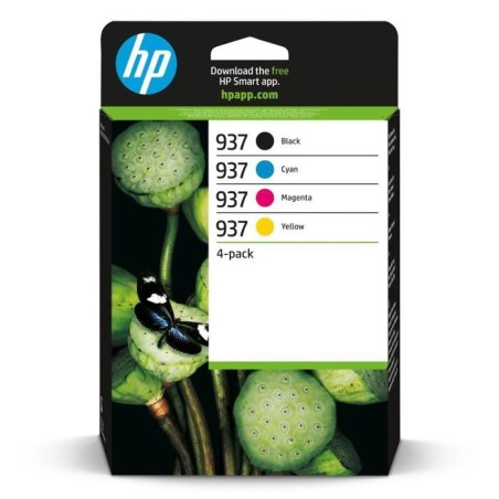 HP 937 Cartouche Encre Authentique Pack de 4 noir, cyan, magenta, jaun
