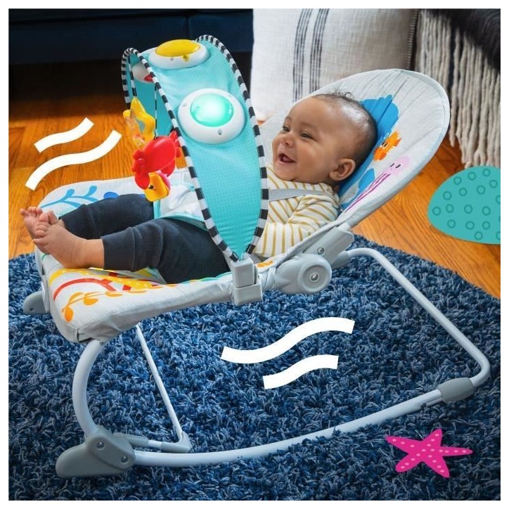 BABY EINSTEIN Transat bébé évolutif Octopus jusqu'a 18kg-Cadeau Noel bébé, Position fixe ou a bascule, Musique et Lumiere BABY EINSTEIN Transat bébé évolutif Octopus jusqu'a 18kg-Cadeau Noel bébé, Position fixe ou a bascule, Musique et Lumiere