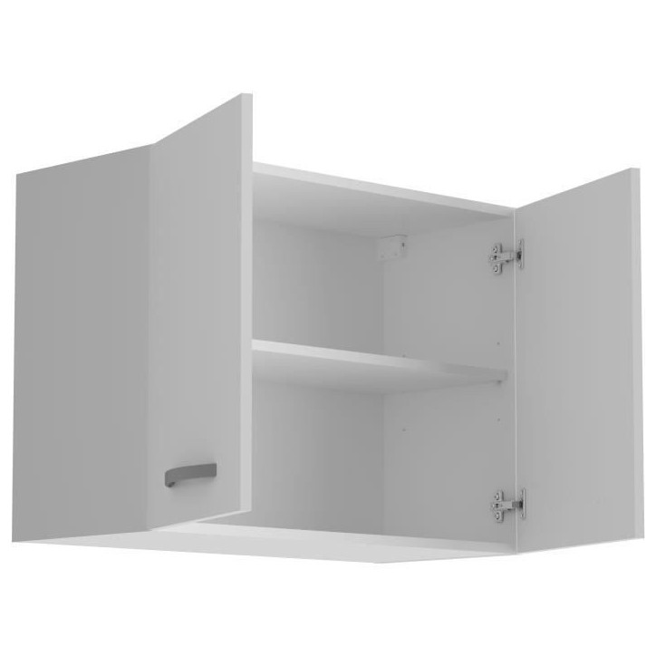 OSLO Meuble haut 2 portes - Blanc - L 80 x P 36 x H 58 cm OSLO Meuble haut 2 portes - Blanc - L 80 x P 36 x H 58 cm