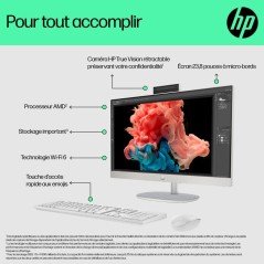 PC Tout-en-un HP 24-cr0090nf - Windows 11 - 23,8 FHD IPS - Ryzen 5 752