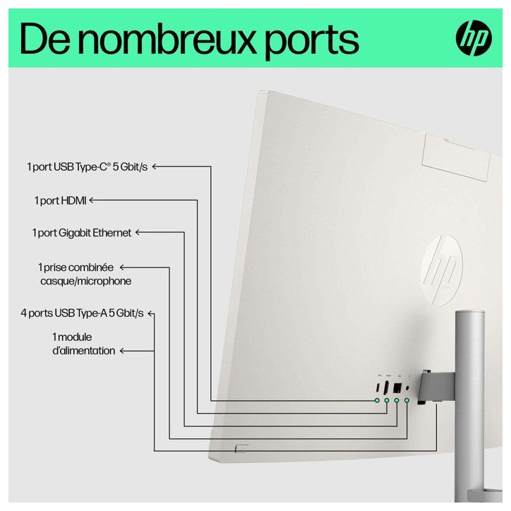 PC Tout-en-un HP 24-cr0090nf - Windows 11 - 23,8 FHD IPS - Ryzen 5 7520U - RAM 16Go - 512Go SSD - Clavier et souris sans fil PC Tout-en-un HP 24-cr0090nf - Windows 11 - 23,8 FHD IPS - Ryzen 5 7520U - RAM 16Go - 512Go SSD - Clavier et souris sans fil