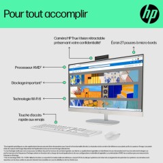 PC Tout-en-un HP 27-cr0075nf - Windows 11 - 27 FHD IPS - Ryzen 5 7520U