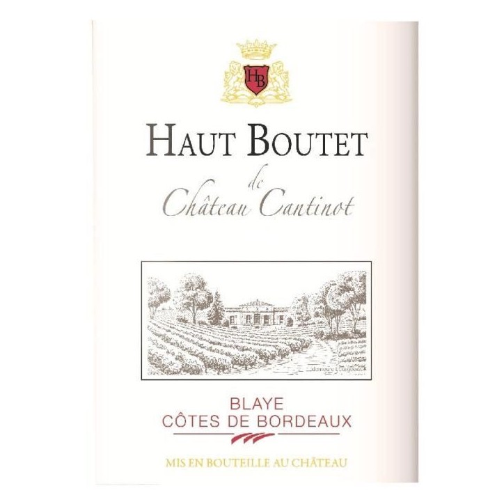 Haut Boutet du Château Cantinot 2022 Blaye Côtes de Bordeaux - Vin rouge de Bordeaux