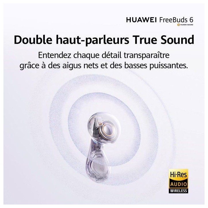 Ecouteurs sans fil - Huawei - Freebuds 6 - Blanc Ecouteurs sans fil - Huawei - Freebuds 6 - Blanc
