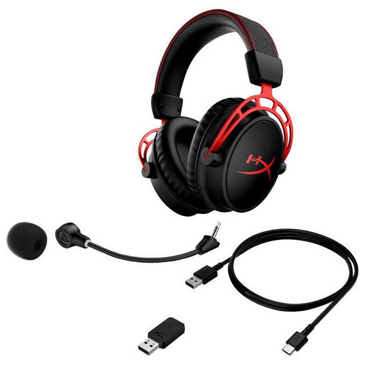 Casque Gamer Sans Fil HyperX Cloud Alpha pour PC avec adaptateur sans fil USB, câble de charge USB fournis Casque Gamer Sans Fil HyperX Cloud Alpha pour PC avec adaptateur sans fil USB, câble de charge USB fournis