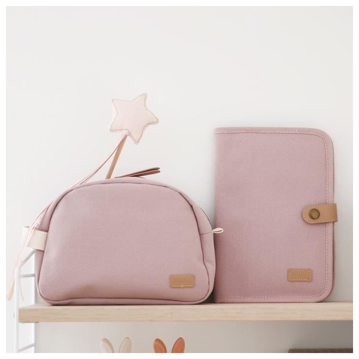 BEABA, Protege carnet de santé canvas rose poudré BEABA, Protege carnet de santé canvas rose poudré