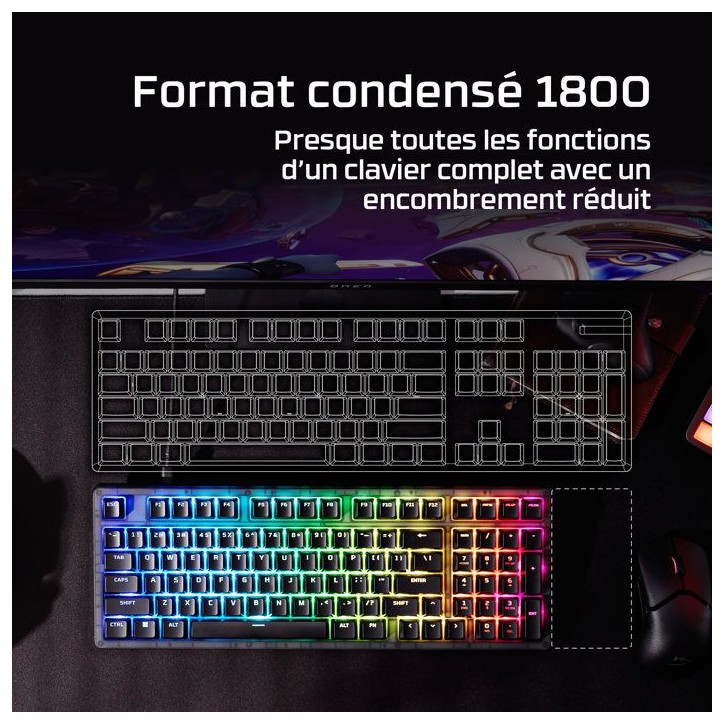Clavier Gamer Filaire HyperX Origins 2 1800 Mécanique AZERTY PC PS5 Xbox Compatibilité NGENUITY livré avec Câble USB-C vers Clavier Gamer Filaire HyperX Origins 2 1800 Mécanique AZERTY PC PS5 Xbox Compatibilité NGENUITY livré avec Câble USB-C vers