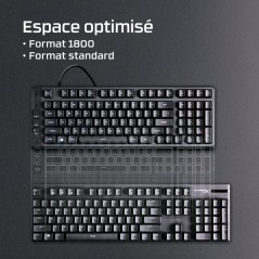 Clavier Gamer Filaire HyperX Eve 1800 Membrane AZERTY PC PS5 Xbox Seri