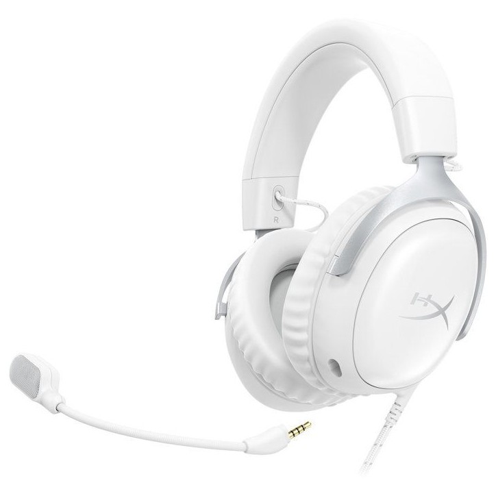 Casque Gamer Filaire HyperX Cloud III blanc pour PC PS5 PS4 Xbox X|S Xbox One Switch, Mac mobiles avec dongle et USB C vers USB Casque Gamer Filaire HyperX Cloud III blanc pour PC PS5 PS4 Xbox X|S Xbox One Switch, Mac mobiles avec dongle et USB C vers USB