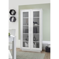 Vitrine - ICEBERG - Blanc laqué brillant - 2 Portes - Fabrication Ita
