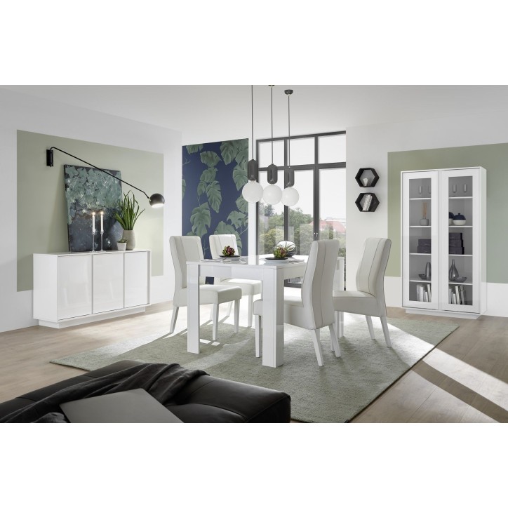 Vitrine - ICEBERG - Blanc laqué brillant - 2 Portes - Fabrication Italienne - 92 x 43 x 179 cm Vitrine - ICEBERG - Blanc laqué brillant - 2 Portes - Fabrication Italienne - 92 x 43 x 179 cm
