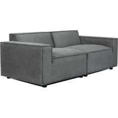 Canapé modulable - 3 places - IGOR - Tissu Gris anthracite - 198 x 94