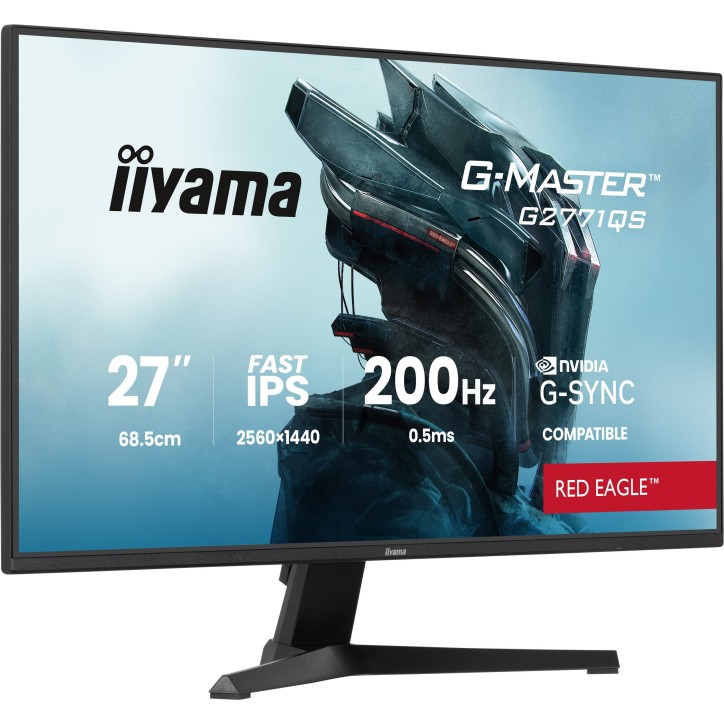 Ecran PC Gamer - IIYAMA - 27 - WQHD - 200Hz - Dalle Fast IPS - 0.5ms - G-Master Red Eagle G2771QS-B1 Ecran PC Gamer - IIYAMA - 27 - WQHD - 200Hz - Dalle Fast IPS - 0.5ms - G-Master Red Eagle G2771QS-B1