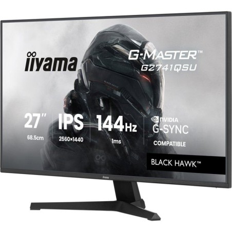Ecran PC Gamer - IIYAMA - 27 - QHD - 144Hz - Dalle IPS - 1ms - G-Master Black Hawk G2741QSU-B1