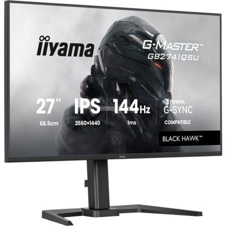 Ecran PC Gamer - IIYAMA - 27 - QHD - 144Hz - Dalle IPS - 1ms - Réglable en hauteur - G-Master Black Hawk4Hz