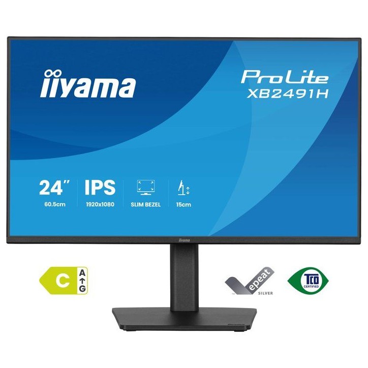 Ecran PC - IIYAMA - 23,8 - Full HD - 120Hz - IPS - 1ms - Ajustable en hauteur - PROLITE XB2491H-B1