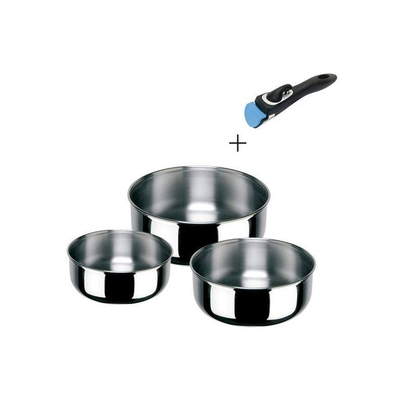 Set de casseroles - INOXIBAR - Porthos 16-18-20 cm - manche amovible -