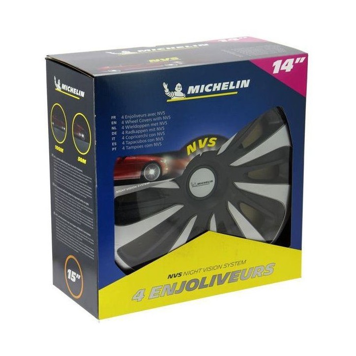 MICHELIN Enjoliveur 14 NVS 3D par 4 en boîte Noir MICHELIN Enjoliveur 14 NVS 3D par 4 en boîte Noir