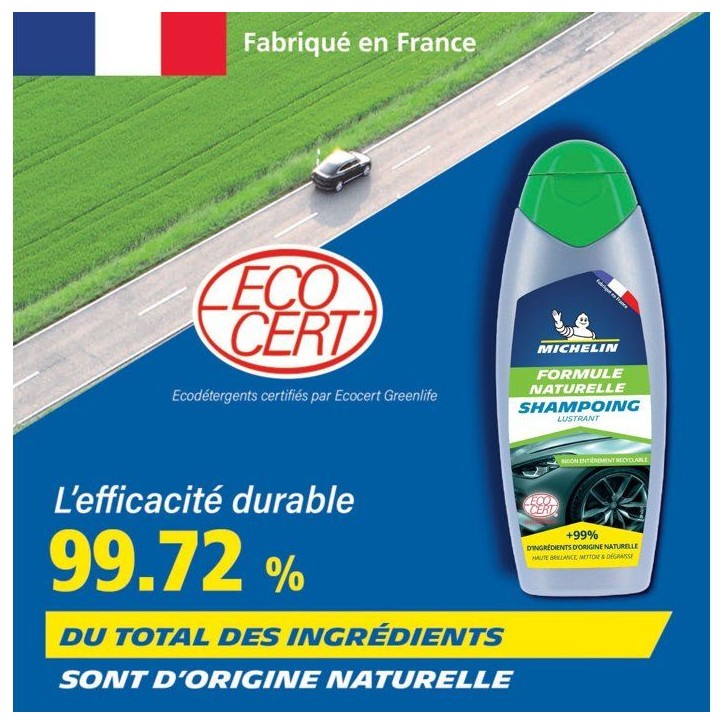 Shampoing - MICHELIN - Formule Naturelle - Lustrant auto - 500ml Shampoing - MICHELIN - Formule Naturelle - Lustrant auto - 500ml