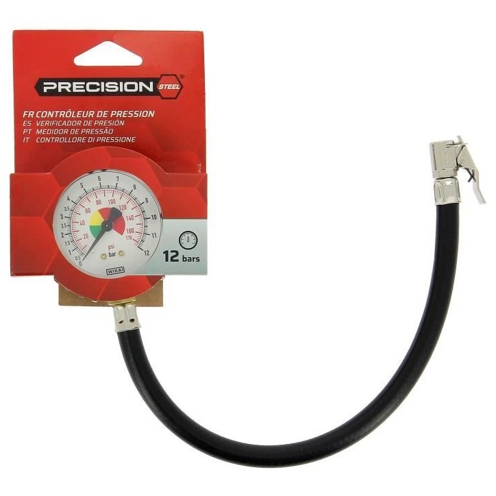 Contrôleur de pression 12 bars - PRECISION STEEL - Manometre a aiguille