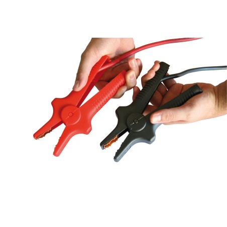 Lot de 2 câbles de démarrage - XLPT - 16 mm² - 3,00 m - Pinces isolées - Sacoche de rangement incluse