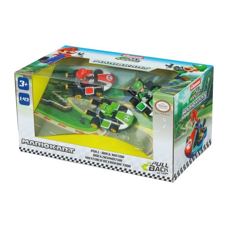 Pack de 3 voitures a rétofriction - CARRERA Pull & Speed - Mario Kart