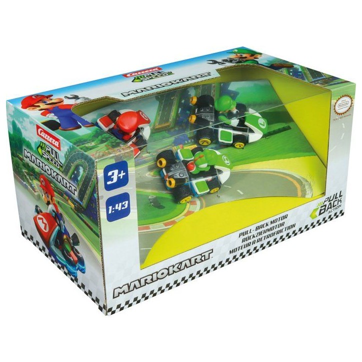 Pack de 3 voitures a rétofriction - CARRERA Pull & Speed - Mario Kart™ - Échelle 1:43 - Des 3 ans Pack de 3 voitures a rétofriction - CARRERA Pull & Speed - Mario Kart™ - Échelle 1:43 - Des 3 ans