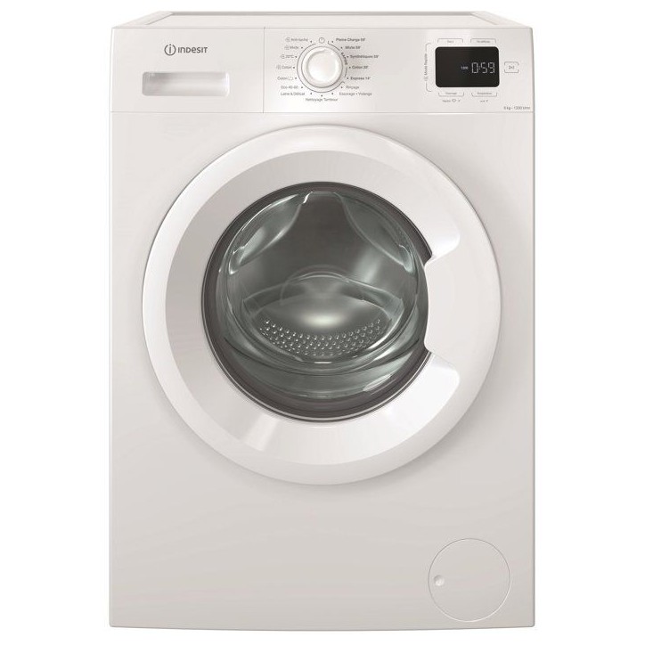 Lave-linge hublot INDESIT IM642MYTIMEFR - 6 kg - Induction - L60 cm - 1200 trs/min - Blanc Lave-linge hublot INDESIT IM642MYTIMEFR - 6 kg - Induction - L60 cm - 1200 trs/min - Blanc