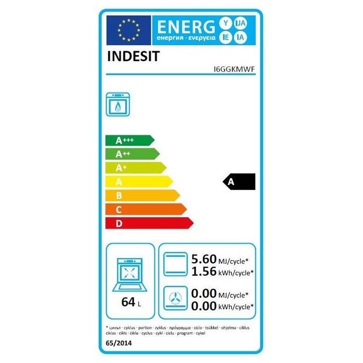 Cuisiniere a gaz - INDESIT - I6GGKMWF - 4 foyers - 10,4 KWh - L60 cm - Blanc Cuisiniere a gaz - INDESIT - I6GGKMWF - 4 foyers - 10,4 KWh - L60 cm - Blanc