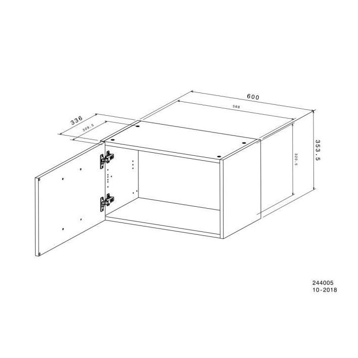 Meuble haut court 1 porte - OSLO - Blanc - L 60 x P 36 x H 35 cm - Cuisine - Contemporain - Mat Meuble haut court 1 porte - OSLO - Blanc - L 60 x P 36 x H 35 cm - Cuisine - Contemporain - Mat