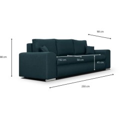 Canapé convertible avec coffre de rangement 3 places - INDIAN - Tissu