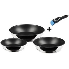 Set de poeles - INOXIBAR - Athos 18-22-26 cm - antiadhésif Quantum -