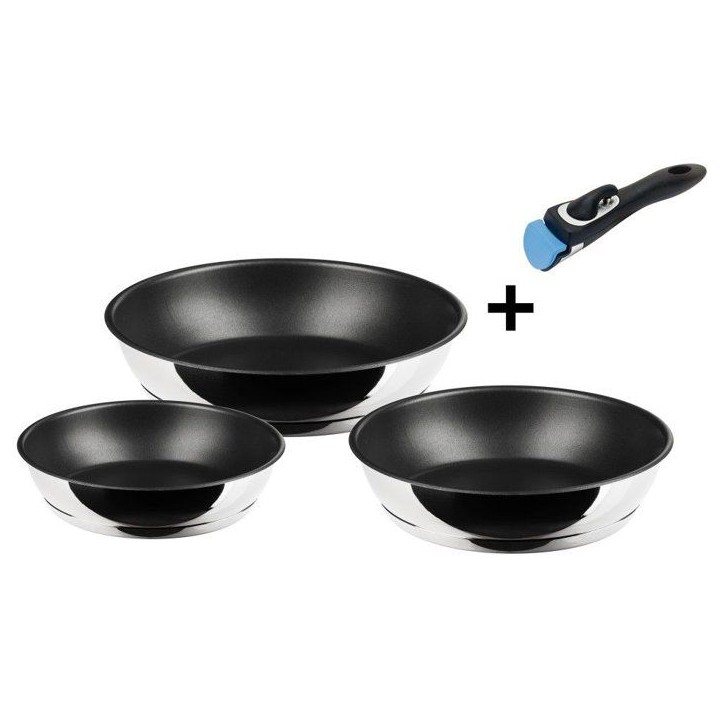 Set de poeles - INOXIBAR - Athos 18-22-26 cm - antiadhésif Quantum - manche amovible - induction Set de poeles - INOXIBAR - Athos 18-22-26 cm - antiadhésif Quantum - manche amovible - induction