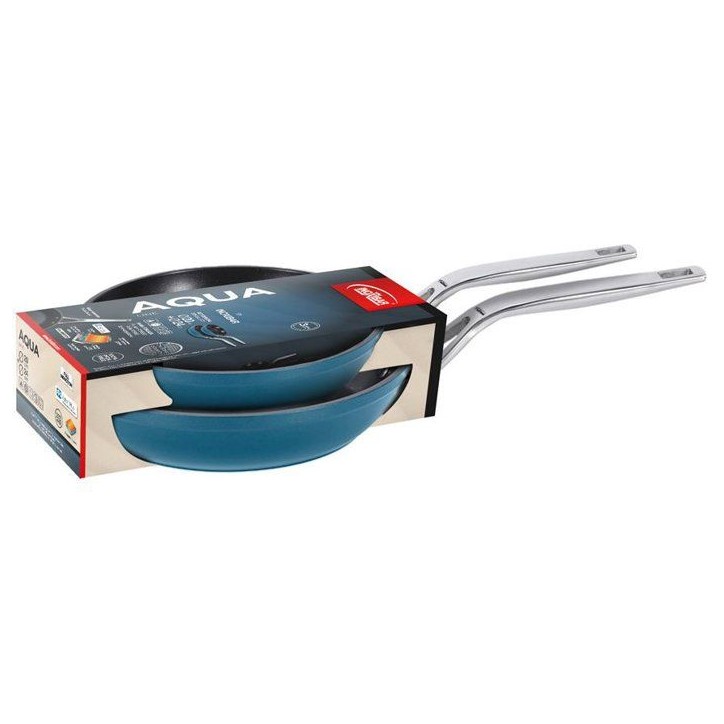 Set de poeles - INOXIBAR - Aqua 20+24 cm - aluminium forgé - revetement antiadhésif - induction Set de poeles - INOXIBAR - Aqua 20+24 cm - aluminium forgé - revetement antiadhésif - induction