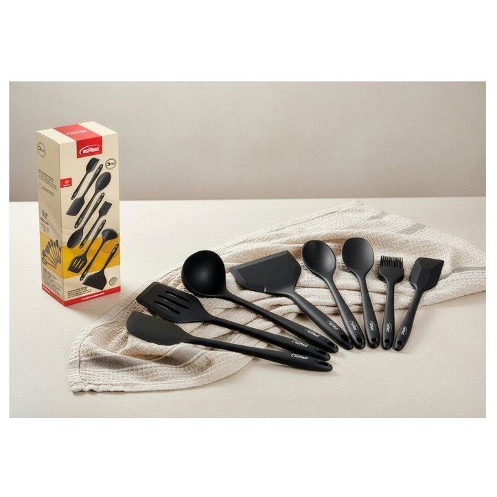Set ustensiles cuisine - INOXIBAR - Lot 8 silicone - sans BPA - résistant chaleur - lave-vaisselle Set ustensiles cuisine - INOXIBAR - Lot 8 silicone - sans BPA - résistant chaleur - lave-vaisselle