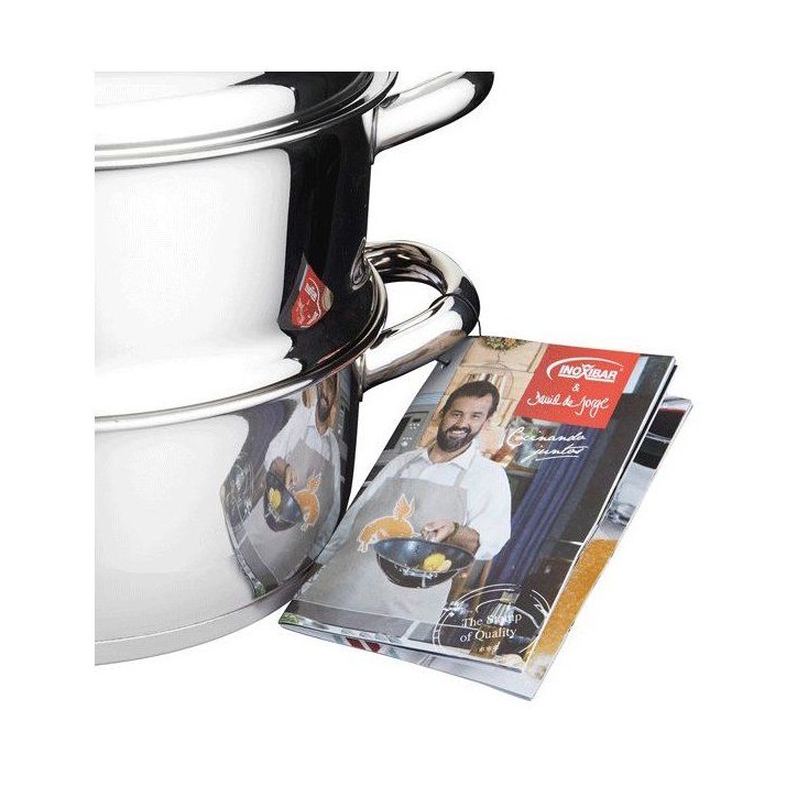 Ensemble cuisson vapeur - INOXIBAR - Marmite et cuiseur - acier inoxydable - cuisson vapeur - induction Ensemble cuisson vapeur - INOXIBAR - Marmite et cuiseur - acier inoxydable - cuisson vapeur - induction