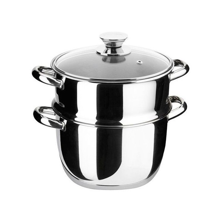 Ensemble cuisson vapeur - INOXIBAR - Ecco Cristal - acier inoxydable - couvercle verre - induction Ensemble cuisson vapeur - INOXIBAR - Ecco Cristal - acier inoxydable - couvercle verre - induction