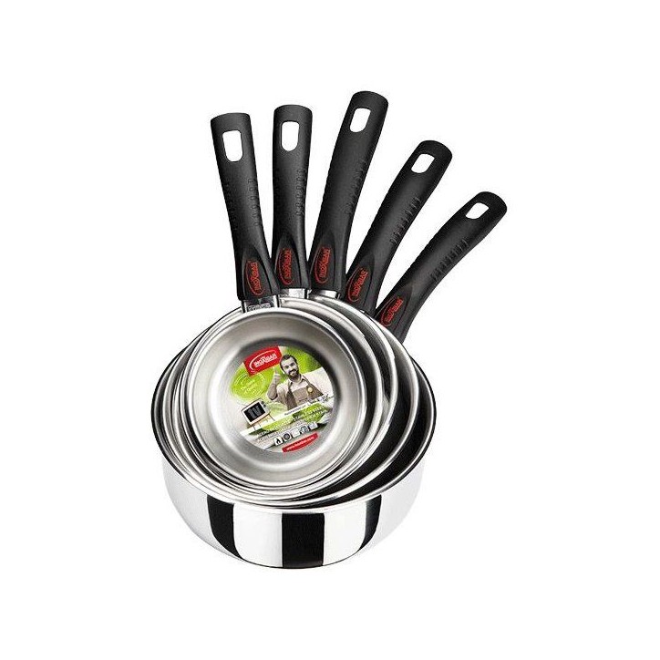 Set de casseroles - INOXIBAR - Set 5 casseroles - acier inoxydable - induction tous feux - 12 a 20 cm Set de casseroles - INOXIBAR - Set 5 casseroles - acier inoxydable - induction tous feux - 12 a 20 cm
