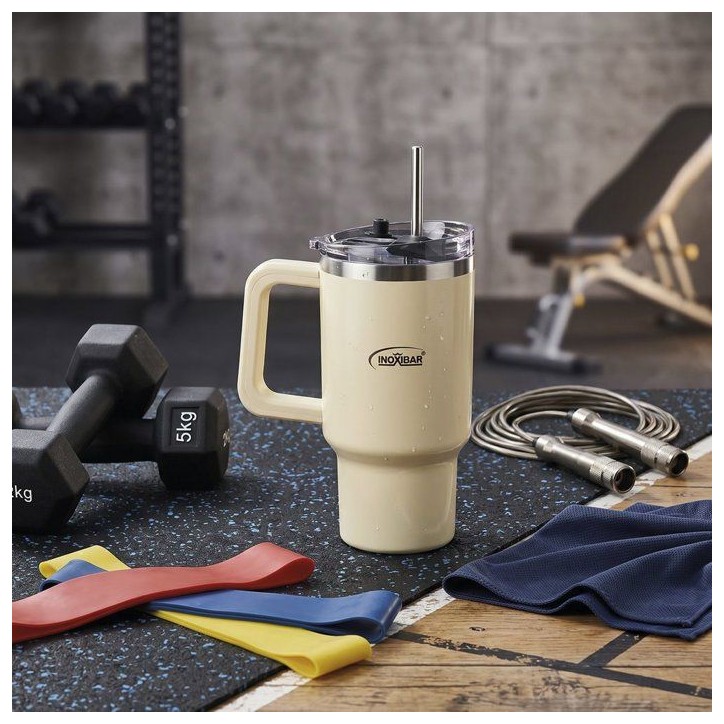 Thermo mug - INOXIBAR - 96 cl - acier inoxydable - double paroi - maintien chaud/froid Thermo mug - INOXIBAR - 96 cl - acier inoxydable - double paroi - maintien chaud/froid