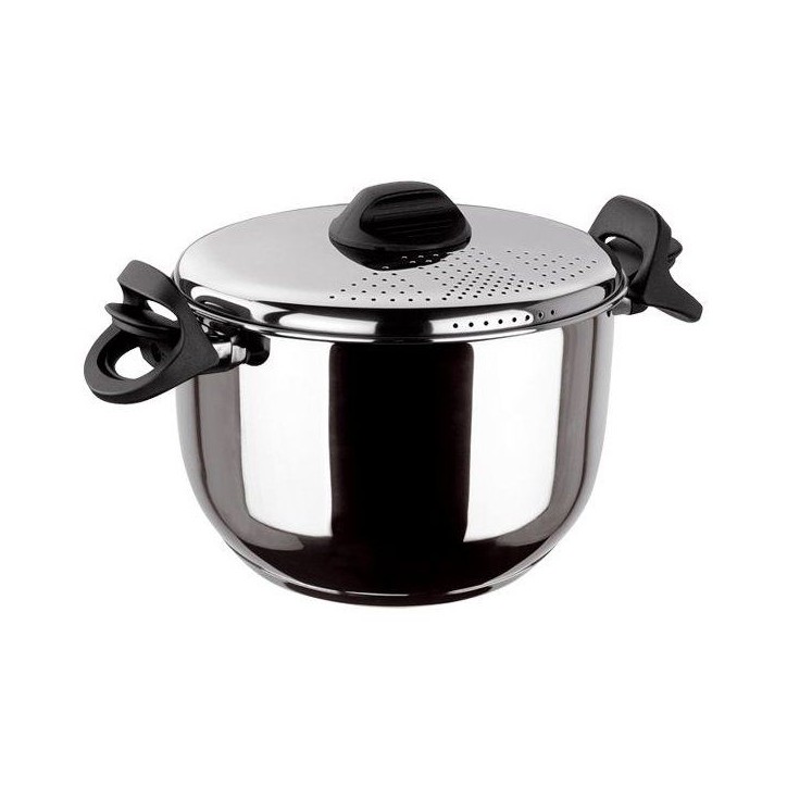 Marmite pâtes et légumes - INOXIBAR - 24 cm - couvercle égouttoir - acier inoxydable - induction Marmite pâtes et légumes - INOXIBAR - 24 cm - couvercle égouttoir - acier inoxydable - induction