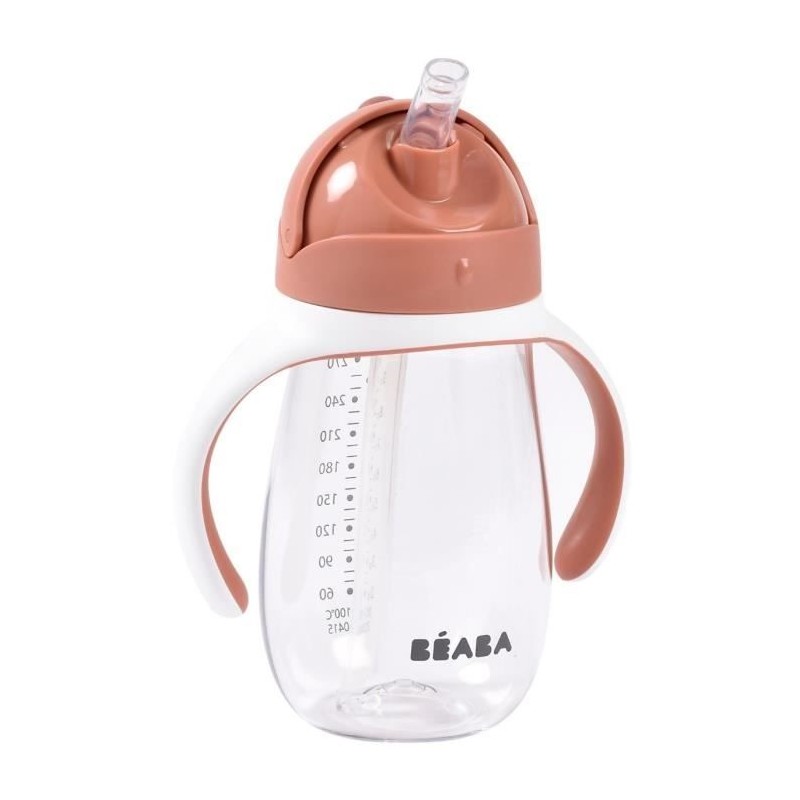 Tasse avec paille - BEABA - 300 ml - Terracotta