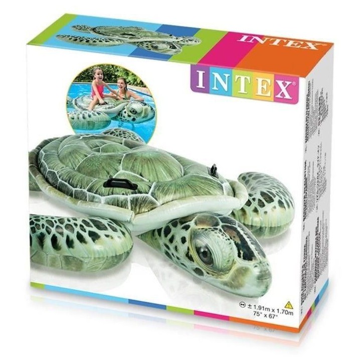 Bouée gonflable Tortue de Mer a Chevaucher - INTEX - Design réaliste - Pour enfants a partir de 3 ans Bouée gonflable Tortue de Mer a Chevaucher - INTEX - Design réaliste - Pour enfants a partir de 3 ans