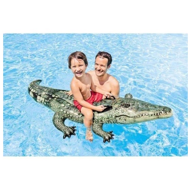 Bouée gonflable Alligator a chevaucher INTEX - Dimensions 170 x 86 cm - Pour enfants a partir de 3 ans Bouée gonflable Alligator a chevaucher INTEX - Dimensions 170 x 86 cm - Pour enfants a partir de 3 ans